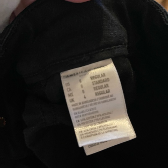 American eagle black skinny jeans.  Stretch.  Size 0. - Picture 5 of 5